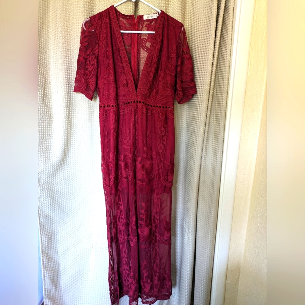 V neck Romper Dress